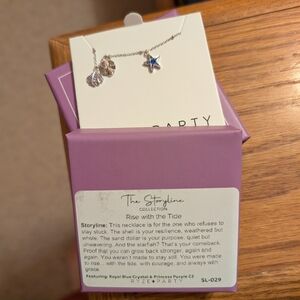 Silver and Blue Starfish Necklace